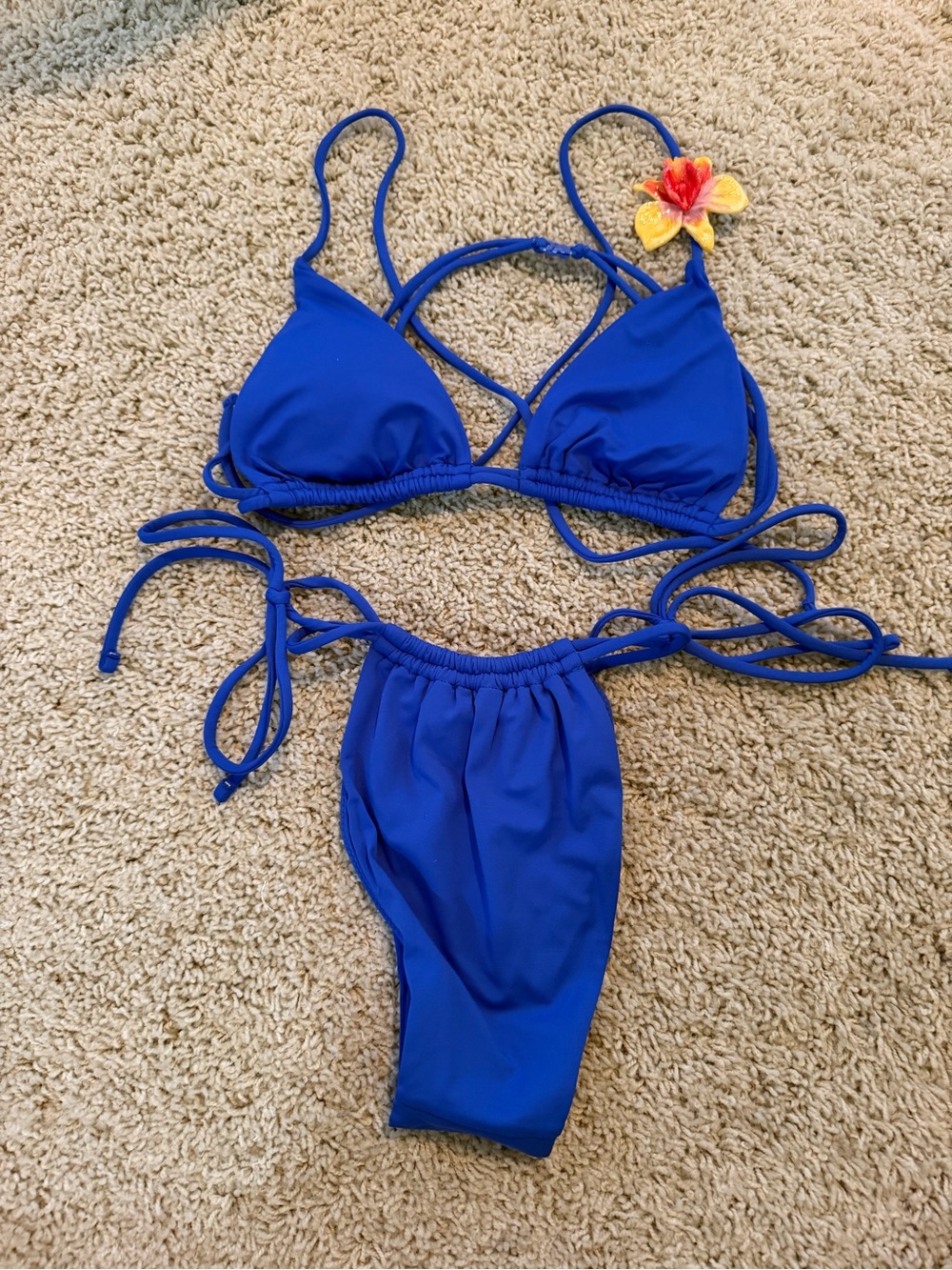Zara Royal Blue Strappy Triangle Bikini